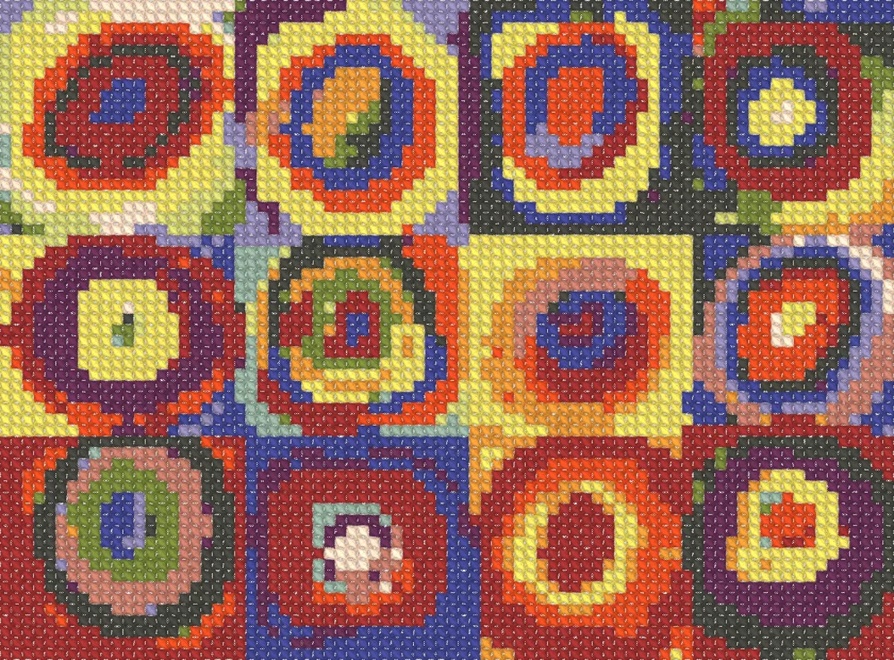 Color Study. Squares with Concentric Circles preview